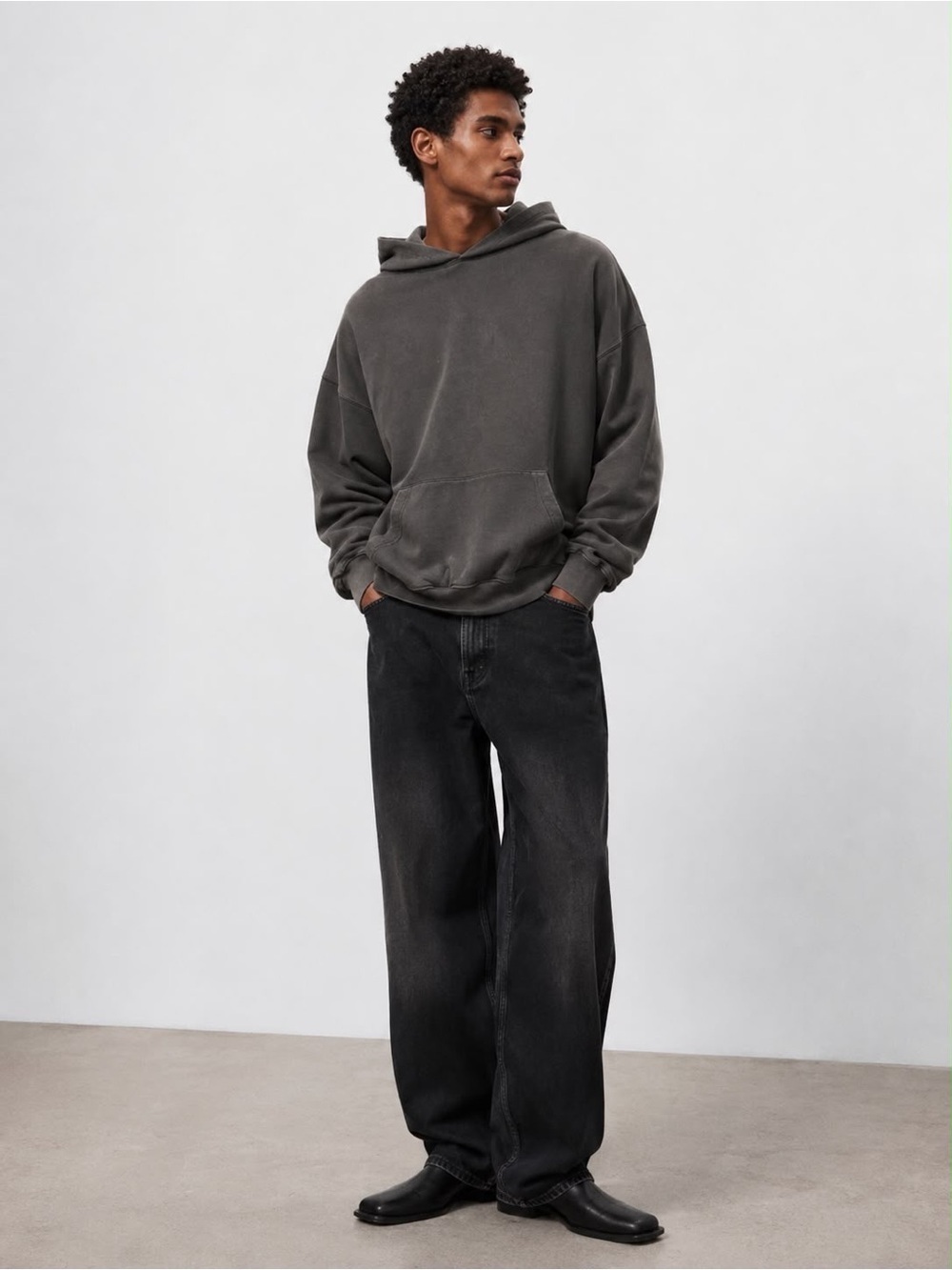 mnml Men’s Charcoal Gray Brown Oversized Hoodie - Size M